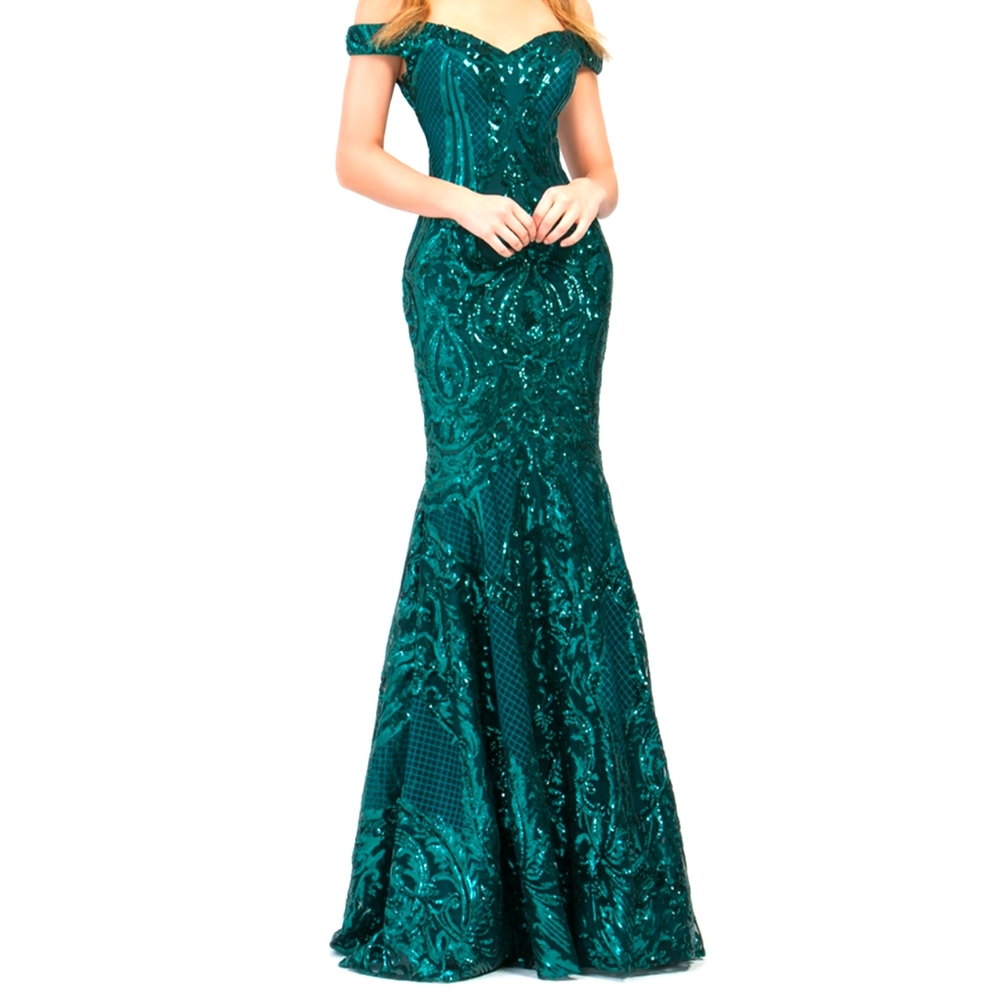 Val Stefani 3497RB sequin prom dress